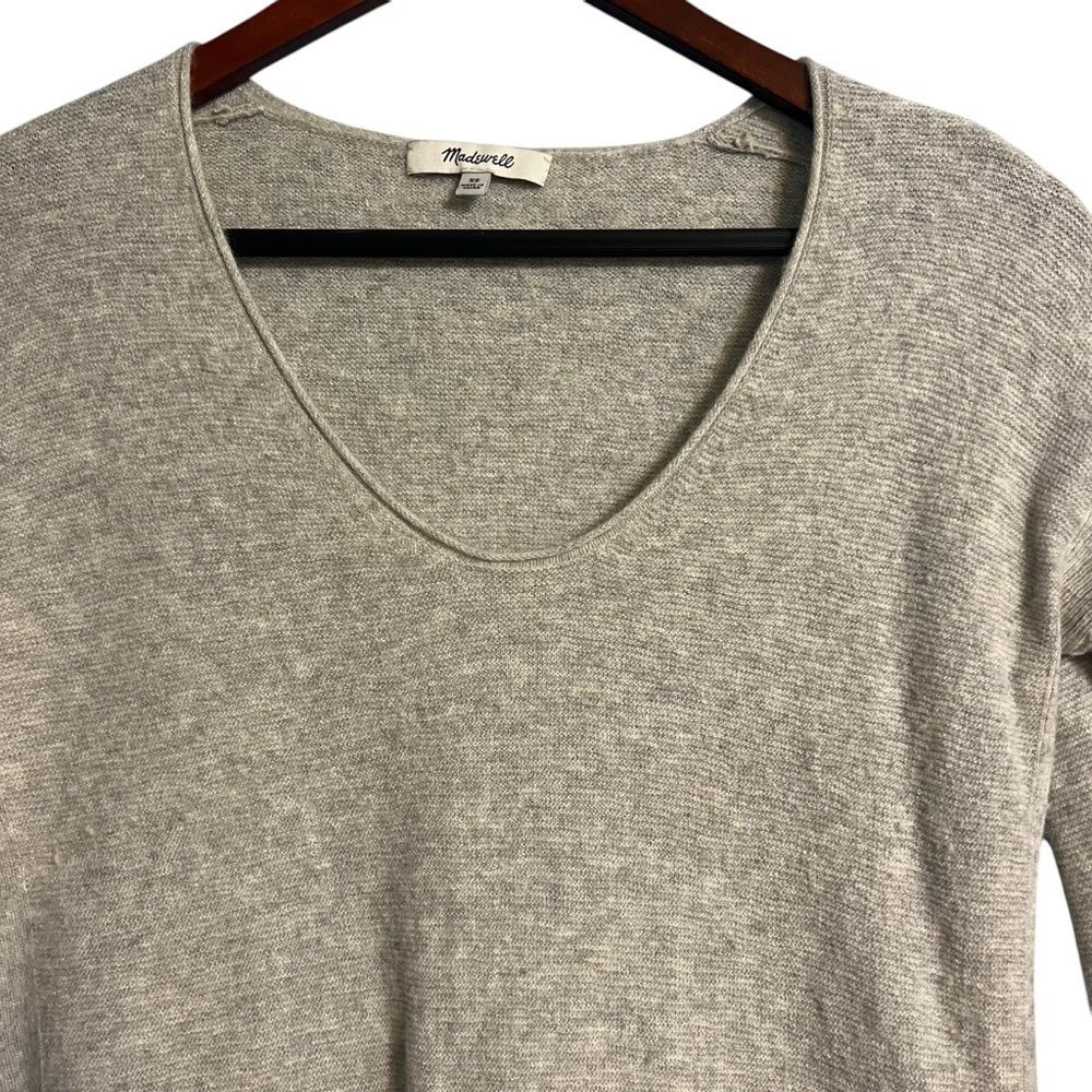 Madewell Merino Wool Blend Women’s Sz XS VNeck Sweater GREY